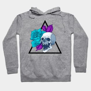 Skull Blue Rose Tattoo Style Hoodie